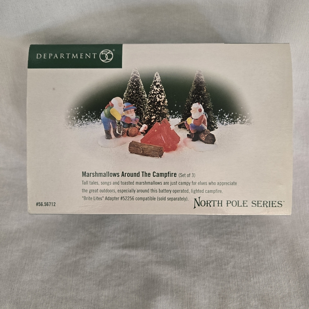 Department 56 Christmas Santa Marshmallows Around the Campfire No Pole Decore